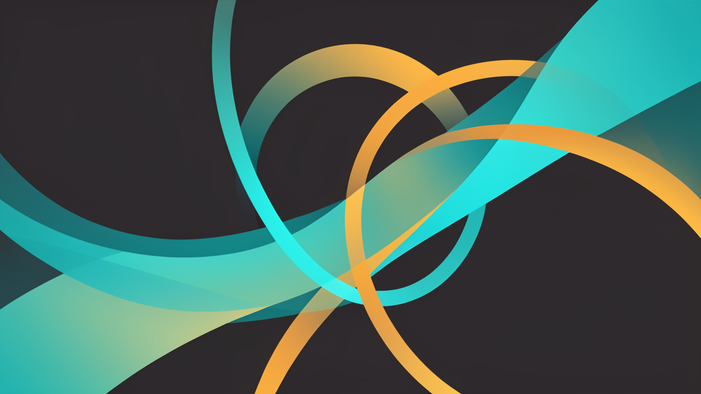 Abstract geometric design of intersecting time zone arcs and cultural circles in teal and amber tones