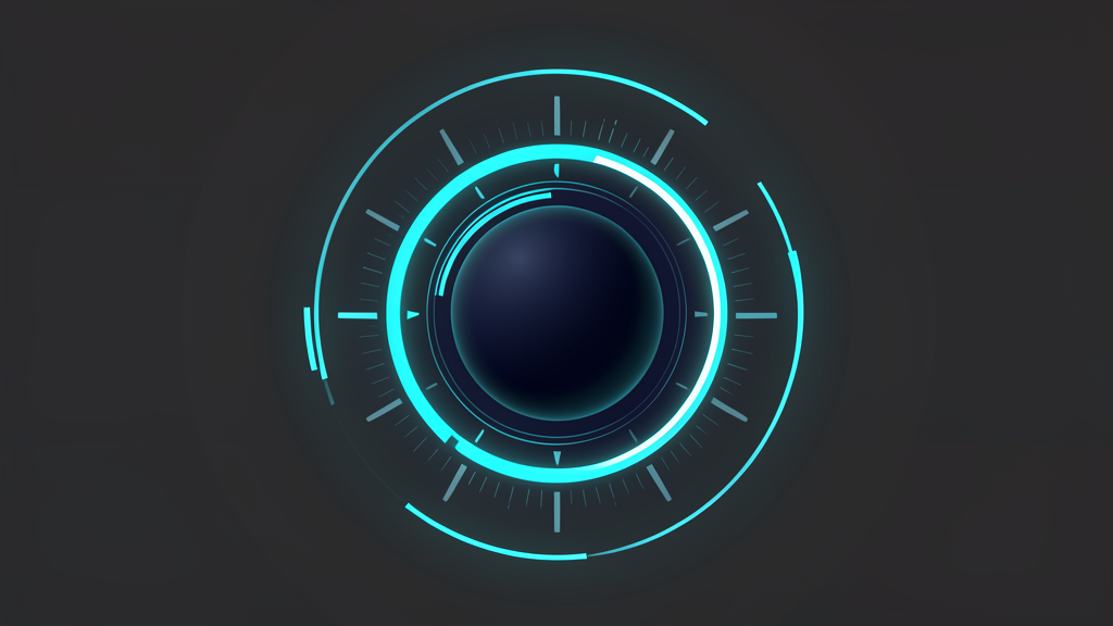 Futuristic world clock with glowing timezone rings around a dark globe