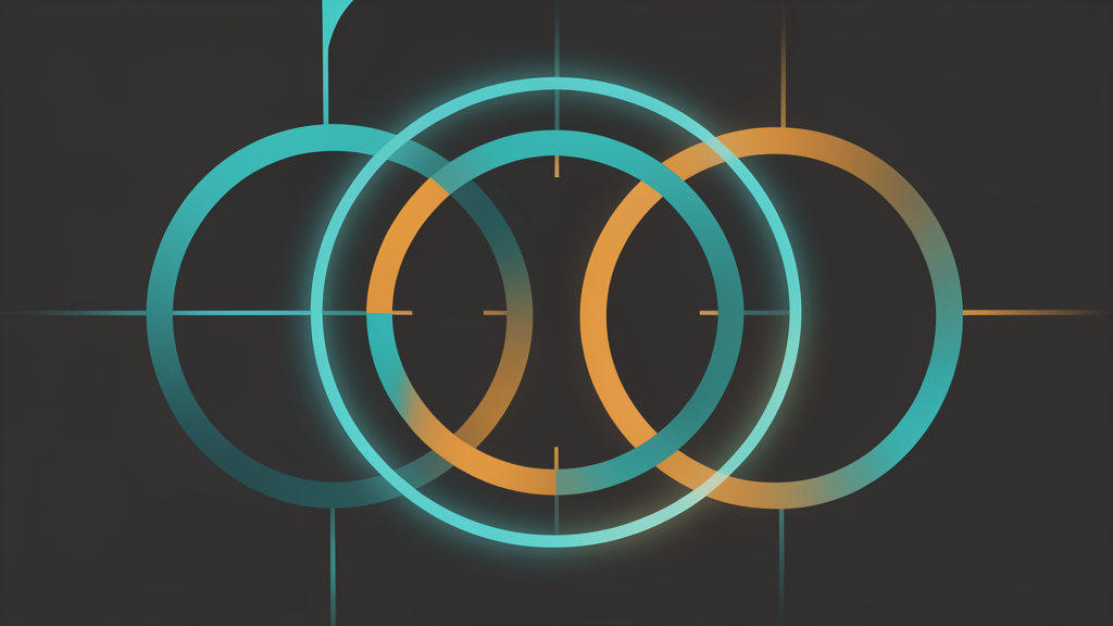 Abstract geometric pattern representing overlapping time zones and clock shifts