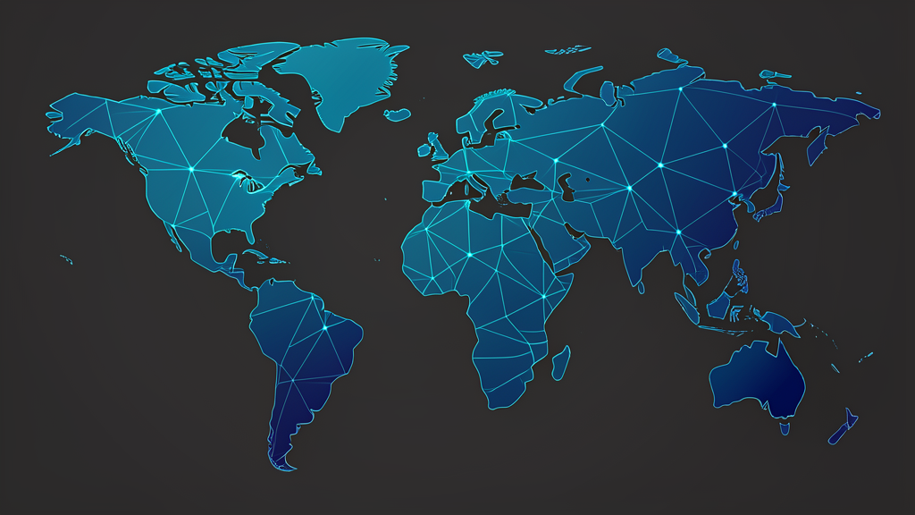 World map with glowing timezone lines and meeting markers